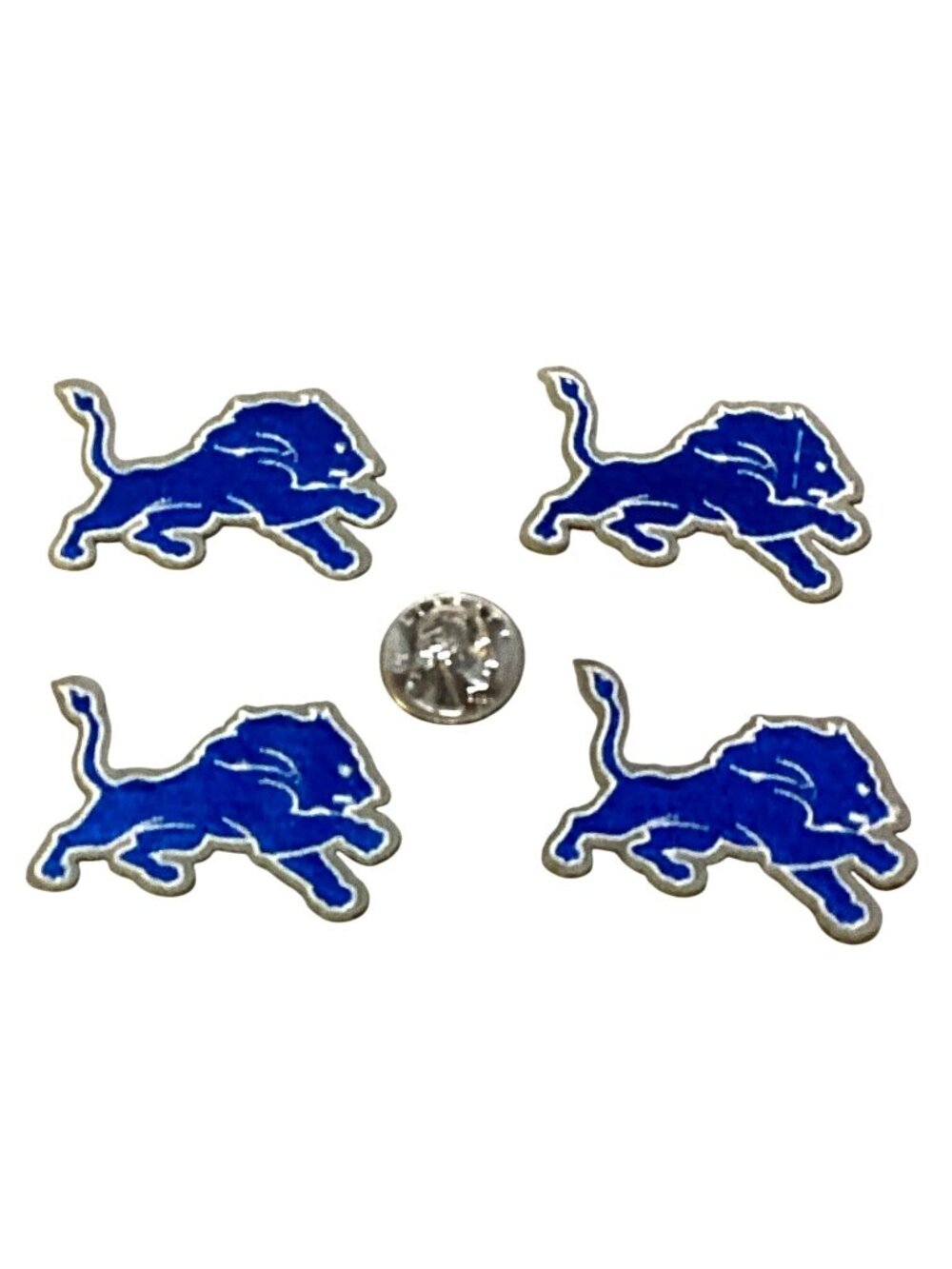 4pcs Lions Embroidered Blue/Silver Iron/Sew On Fabric Patches 2.5" New